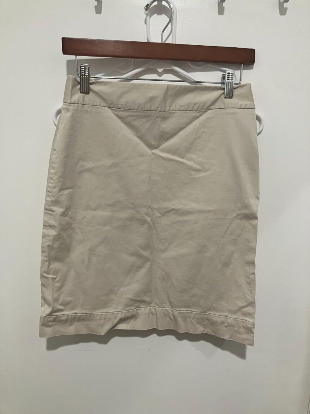 Brooks Brothers Womens Khaki Tan Stretch Cotton Pencil Skirt Size 4 Workwear